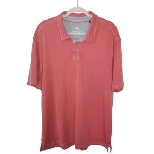 Tommy Bahama Mens Coral Pink Short Sleeve‎ Polo Shirt Casual Beach Vacation  XXL